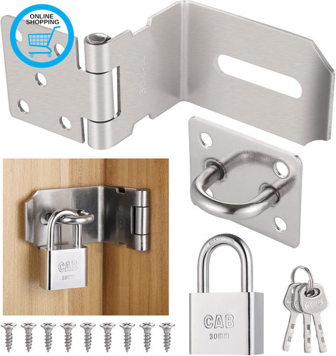 Door hasp and staple with - door,