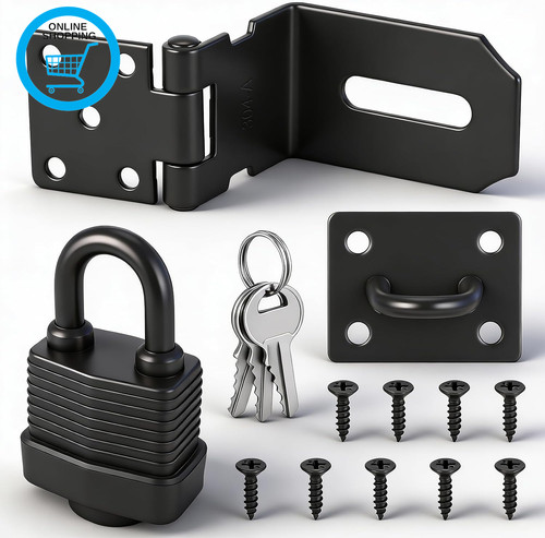 Door hasp and - and, staple